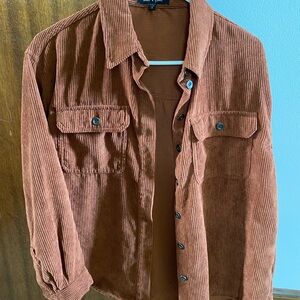 Burnt Orange Corduroy Button Up